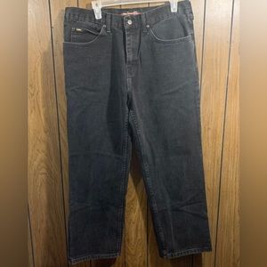 Mens Lee Relaxed Fit Straight Leg Black Denim Jeans Size 38x29